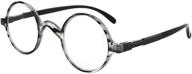 👓 eyekepper large round reading glasses: vintage professor oval readers (grey stripe,+2.00) logo