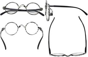 img 3 attached to 👓 Eyekepper Large Round Reading Glasses: Vintage Professor Oval Readers (Grey Stripe,+2.00)
