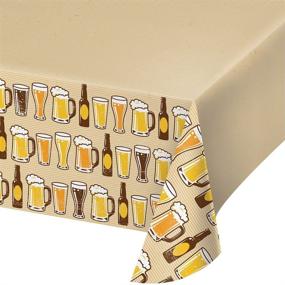 img 3 attached to 🎉 Creative Converting 324453 Cheers & Beers Plastic Border Print Tablecover, 54" x 102", Ivory - Elegant and Fun Party Tablecloth