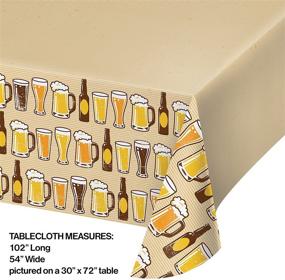 img 1 attached to 🎉 Creative Converting 324453 Cheers & Beers Plastic Border Print Tablecover, 54" x 102", Ivory - Elegant and Fun Party Tablecloth
