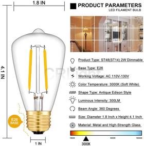 img 2 attached to 💡 CRLight Vintage Dimmable Filament Bulb