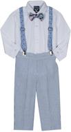 👔 izod toddler boys' 4-piece creeper, bow tie, suspenders, and pants set logo