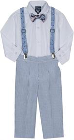img 3 attached to 👔 IZOD Toddler Boys' 4-Piece Creeper, Bow Tie, Suspenders, and Pants Set