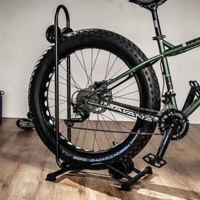 img 2 attached to 🚲 Bikehand Floor Parking Rack Stand - for Indoor/Outdoor Storage of Mountain, Road, and Fat Tire Bicycles