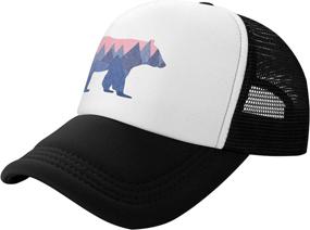 img 1 attached to 🧢 Stylish Bear Mountain Mesh Hats for Boys and Girls - Ages 3-13 | Waldeal Youth Toddler Baseball Trucker Cap