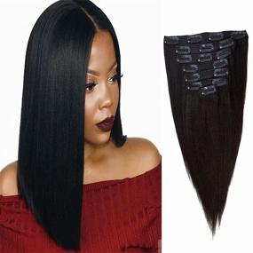 img 4 attached to Extension Herchuse Straight Natural Unpocessed Hair Care for Hair Extensions, Wigs & Accessories