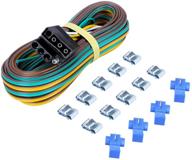 🚗 czc auto 4-way wishbone style trailer wiring harness kit with 18awg pure copper core, color coded wire, standard 4-pin flat plug connector - 4' female and 25' male for 12v trailer boat logo