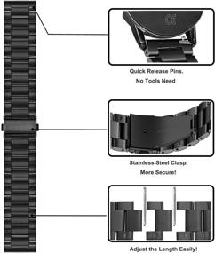 img 1 attached to 📿 TRUMiRR 22mm Band Sets for Fossil Men's Gen 5 Carlyle/Garrett/Gen 6 44mm/Gen 5E 44mm Smart Watch: Solid Stainless Steel + Mesh Loop Strap Watchband for Fossil Men's Gen 4 Explorist HR