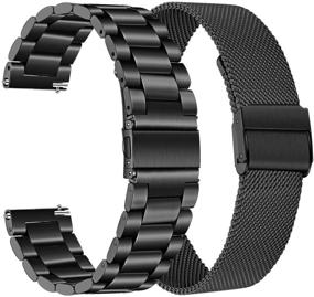 img 4 attached to 📿 TRUMiRR 22mm Band Sets for Fossil Men's Gen 5 Carlyle/Garrett/Gen 6 44mm/Gen 5E 44mm Smart Watch: Solid Stainless Steel + Mesh Loop Strap Watchband for Fossil Men's Gen 4 Explorist HR