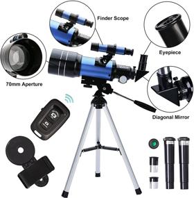 img 3 attached to ToyerBee Telescope for Adults & Kids: 70mm Aperture, Portable Refractor Telescopes for Astronomy Beginners (15X-150X), 300mm Professional Travel Telescope with Smartphone Adapter & Wireless Remote