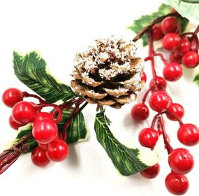 img 3 attached to 🎄 Enhance Your Christmas Décor with SUNYPLAY 7FT Christmas Garland - Vibrant Red Berry and Pine Cone Design for Indoor/Outdoor Holiday Display