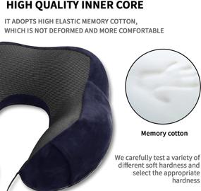 img 2 attached to 🌙 Premium Memory Foam Travel Pillow: Ultra Comfortable & Lightweight Neck Pillow for Airplane, Car, Home/Office - Includes Earplugs, 3D Eye Mask, and Travel Bag