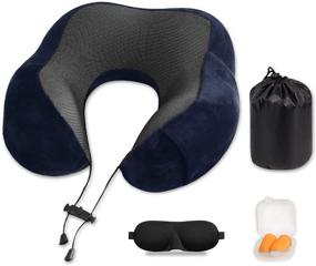 img 4 attached to 🌙 Premium Memory Foam Travel Pillow: Ultra Comfortable & Lightweight Neck Pillow for Airplane, Car, Home/Office - Includes Earplugs, 3D Eye Mask, and Travel Bag