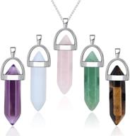 hexagonal crystal necklace set: chakra healing stones for women, girls, and men - perfect birthday gift logo