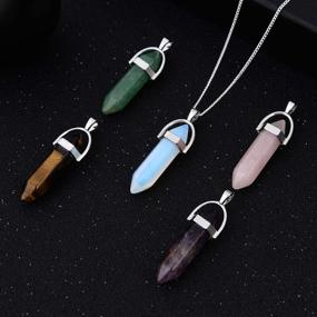 img 2 attached to Hexagonal Crystal Necklace Set: Chakra Healing Stones for Women, Girls, and Men - Perfect Birthday Gift