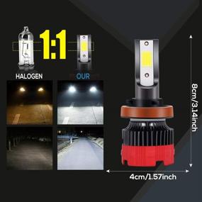 img 2 attached to 💡 Zmoon LED Headlight Bulbs H11/H9/H8 - 100W 10000 Lumens Super Bright Headlights Conversion Kit, 6000K Cool White, IP67 Waterproof, 2 Pack