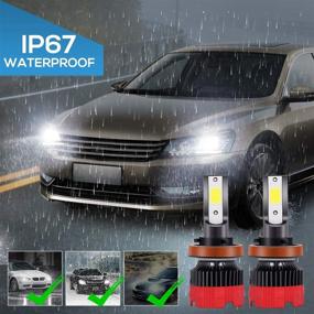 img 1 attached to 💡 Zmoon LED Headlight Bulbs H11/H9/H8 - 100W 10000 Lumens Super Bright Headlights Conversion Kit, 6000K Cool White, IP67 Waterproof, 2 Pack