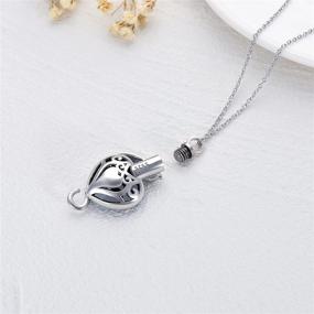 img 1 attached to 🐱 Sterling Silver Cat Urn Necklace: My Angel Cat Cremation Keepsake with Austrian Blue Heart Crystal