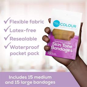 img 1 attached to 🩹 Tru-Colour Bandages: Skin Tone Flexible Fabric Bandages in a Stylish Purple Bag