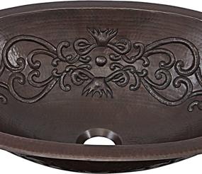 img 1 attached to 🛁 Sinkology SB202-19SC Pauling: Handmade Pure Solid Copper Bath Sink with Elegant Scroll Design