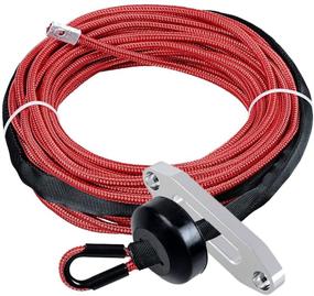 img 4 attached to Astra Depot 50Ft X 1/4 Inch (Ed Synthetic Winch Rope Cable 7000LBS Rock Protection All Heat Guard With Rubber Stopper Hawse Fairlead For Car ATV UTV Ramsey KFI