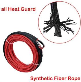 img 1 attached to Astra Depot 50Ft X 1/4 Inch (Ed Synthetic Winch Rope Cable 7000LBS Rock Protection All Heat Guard With Rubber Stopper Hawse Fairlead For Car ATV UTV Ramsey KFI