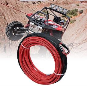 img 2 attached to Astra Depot 50Ft X 1/4 Inch (Ed Synthetic Winch Rope Cable 7000LBS Rock Protection All Heat Guard With Rubber Stopper Hawse Fairlead For Car ATV UTV Ramsey KFI