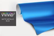 🚗 vvivid matte pearl blue car wrap vinyl: bubble-free diy wrap roll (3ft x 5ft) logo