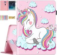 dteck folio case for ipad air 4th generation/ipad 10.9 inch 2020/ipad pro 11 2021/2018/2020: pink unicorn case with pencil holder, multiple stand, and wake/sleep feature logo