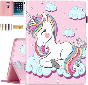 img 4 attached to Dteck Folio Case for iPad Air 4th Generation/iPad 10.9 Inch 2020/iPad Pro 11 2021/2018/2020: Pink Unicorn Case with Pencil Holder, Multiple Stand, and Wake/Sleep Feature