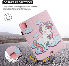 img 1 attached to Dteck Folio Case for iPad Air 4th Generation/iPad 10.9 Inch 2020/iPad Pro 11 2021/2018/2020: Pink Unicorn Case with Pencil Holder, Multiple Stand, and Wake/Sleep Feature