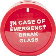 💰 red funny replica cash container money box – fairly odd novelties savings bank: break glass in case of emergency logo