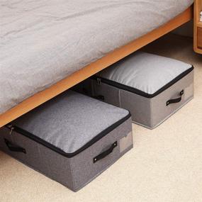 img 3 attached to Efficient AMJ Foldable Under Bed Storage 📦 Baskets [2 Pack] for Clothes, Shoes, Toys & More