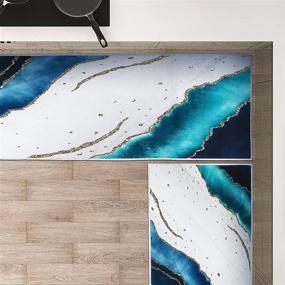 img 3 attached to 🏡 Набор ковриков для кухни JLYLOL - антискользящий ковер для кухни, гостиной, спальни, ванной комнаты, входной двери, офиса, прачечной - 2 шт, 47,3х15,7/23,6х15,7 дюйма.