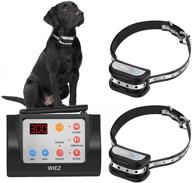 🐾 wiez dog fence wireless & training collar: 2-in-1 electric wireless fence with remote control - reflective stripe, waterproof, adjustable range - harmless for all dogs - includes 2 collars (black) logo