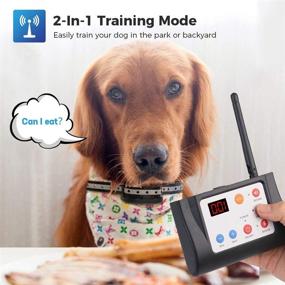 img 3 attached to 🐾 WIEZ Dog Fence Wireless & Training Collar: 2-in-1 Electric Wireless Fence with Remote Control - Reflective Stripe, Waterproof, Adjustable Range - Harmless for All Dogs - Includes 2 Collars (Black)