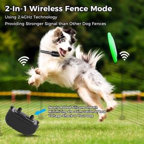 img 2 attached to 🐾 WIEZ Dog Fence Wireless & Training Collar: 2-in-1 Electric Wireless Fence with Remote Control - Reflective Stripe, Waterproof, Adjustable Range - Harmless for All Dogs - Includes 2 Collars (Black)