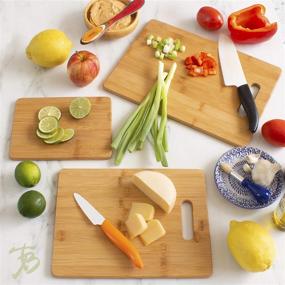 img 1 attached to 3-Piece Assorted Sizes Bamboo Cutting Board Set by Totally Bamboo