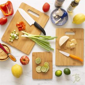 img 3 attached to 3-Piece Assorted Sizes Bamboo Cutting Board Set by Totally Bamboo