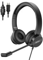 usb environmental noise cancelling headset with mic for laptop - eksa, adjustable boom and all-day comfort on ear computer headphone for home office, call center, skype, zoom logo