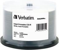 📀 verbatim 700mb cd-r 52x datalifeplus printable, white inkjet & hub printable - 50pk spindle - 94755 logo