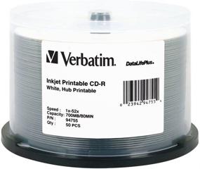 img 4 attached to 📀 Verbatim 700MB CD-R 52X DataLifePlus Printable, White Inkjet & Hub Printable - 50pk Spindle - 94755