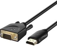 кабель rankie hdmi к vga мужской-мужской - совместим с компьютером, настольным компьютером, ноутбуком, пк, монитором, проектором, телевизором и многим другим - 6 футов логотип