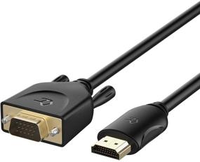 img 4 attached to Кабель Rankie HDMI к VGA мужской-мужской - Совместим с компьютером, настольным компьютером, ноутбуком, ПК, монитором, проектором, телевизором и многим другим - 6 футов