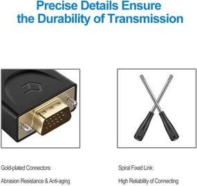 img 2 attached to Кабель Rankie HDMI к VGA мужской-мужской - Совместим с компьютером, настольным компьютером, ноутбуком, ПК, монитором, проектором, телевизором и многим другим - 6 футов