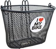 🚲 biria front removable children's wire mesh bike basket with hooks - small kids bicycle accessory, i love my bike design in black and green, brand new logo