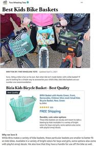 img 1 attached to 🚲 BIRIA Front Removable Children's Wire Mesh Bike Basket with Hooks - Small Kids Bicycle Accessory, I Love My Bike Design in Black and Green, Brand New