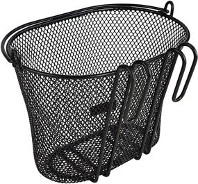 img 2 attached to 🚲 BIRIA Front Removable Children's Wire Mesh Bike Basket with Hooks - Small Kids Bicycle Accessory, I Love My Bike Design in Black and Green, Brand New