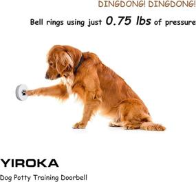 img 3 attached to 🐶 YIROKA Dog Door Bell: Self-Powered Potty Training Doorbell with Super-Light Press Button - Battery-Free, 20 Melodies, LED Flash - Ideal for All Dogs!