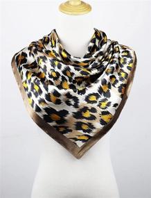 img 3 attached to Vabovin Fashion: 35x35 Silk-Like Large Square Satin Scarf for Hair Wrapping at Night